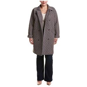 Melissa Mccarthy Seven7 Gray Quilted Denim Coat M